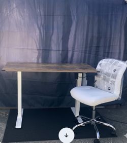 Adjustable Height Standing Desk (IKEA) & Modern Office Chair Set