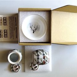 3 Sake Glasses - Sasaki Glass And Two With Lide