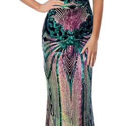 $40 Small Elegant Evening Sequined Mermaid Gown Prom Dress