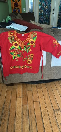Red Mexican blouse