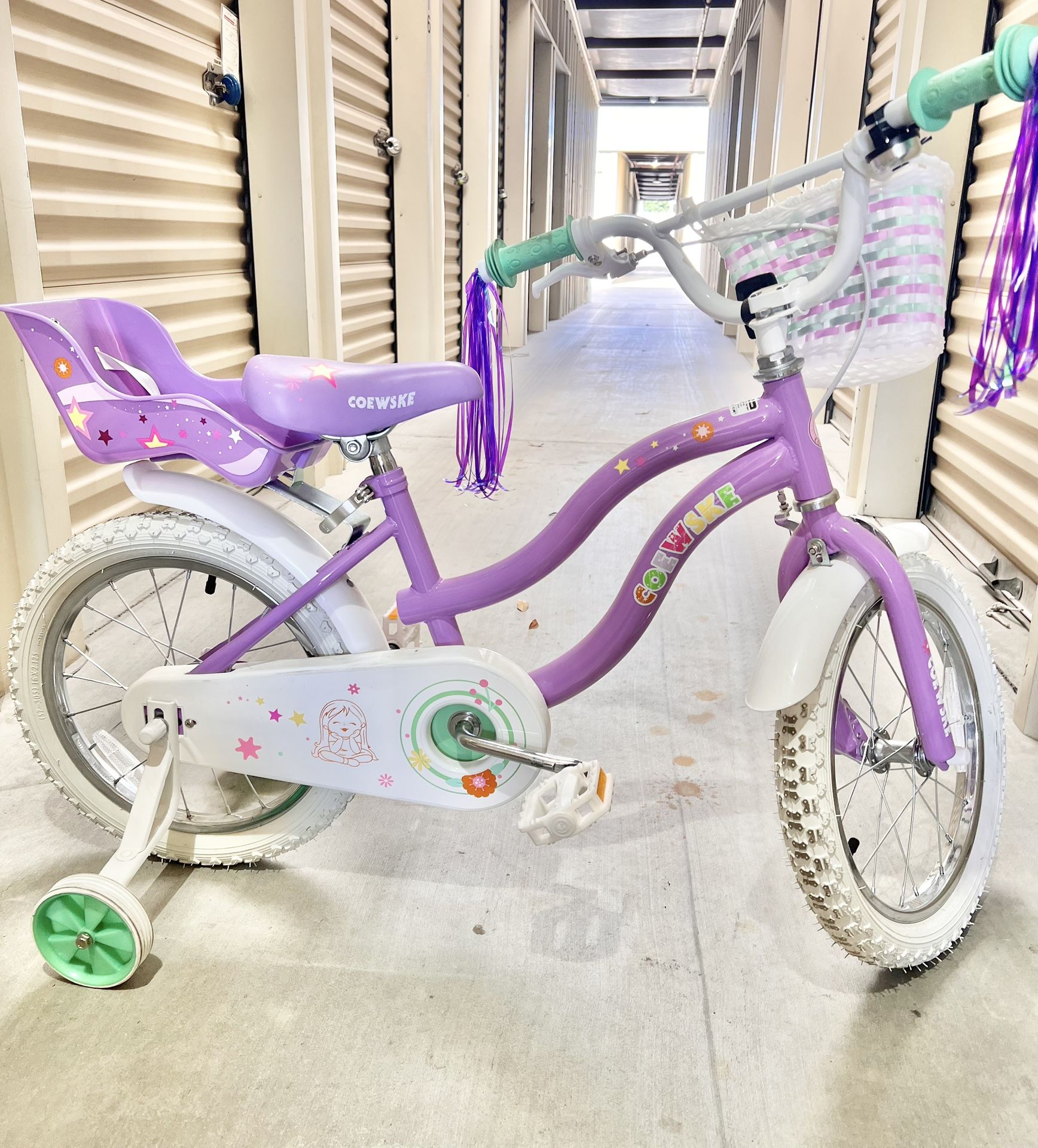Bicycle Purple with Basket & Doll Seat