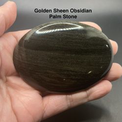 Golden Sheen Obsidian Palm Stone From Mexico 107.3g