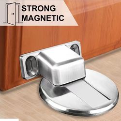 Stainless Steel Magnetic Door Stop,1 Pack Heavy Duty Door Stopper, Mount Magnets