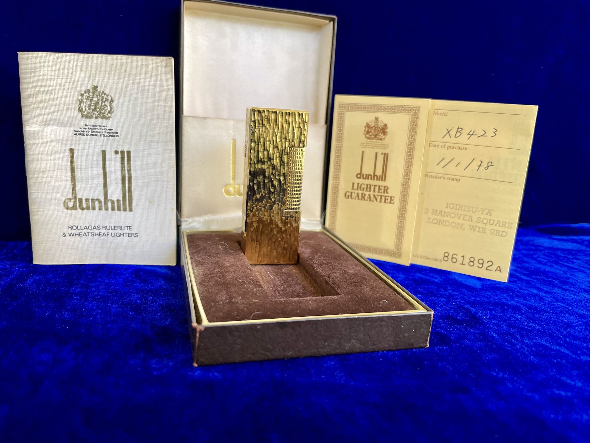 Vintage Gold Rollagas Dunhill Lighter Super Mint Condition Works 1 Year Warranty