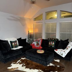 Black Couches + Ottoman