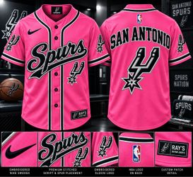 San Antonio Spurs Pink Baseball Jersey