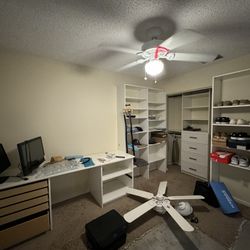 Full Custom Bedroom Closet And Desk System 