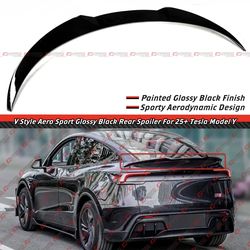 25-26 Tesla Model Y Juniper Gloss Black Rear Trunk Spoiler