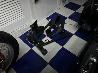 Heavy Duty Motorcycle Chock  Service Stand Ride  On Trailer Stand Make Offer  