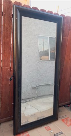 Large Full-Length Floor Mirror – Espresso / Black Framed Standing Mirror