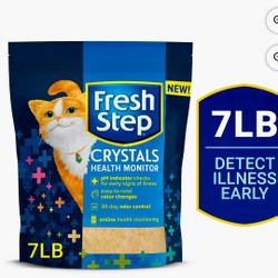 BRAND NEW/SEALED:  Fresh step crystals health monitor cat litter  7lbs 