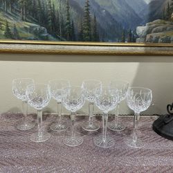 Waterford Lismore Crystal Hock Wine Glasses Set of 8