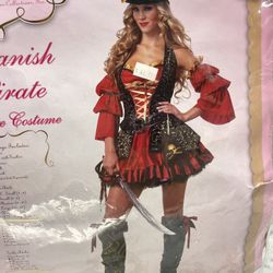 Spanish Pirate Halloween Costume With Jewelry 