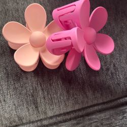 2 pink summer claw clips from Claire’s