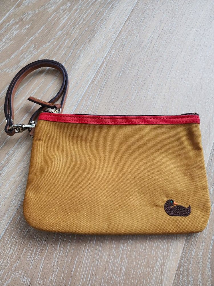 Dooney & Bourke Orange And Green Wristlet with Red Trim NWOT