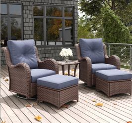5-Piece Outdoor Wicker Patio Chair Set