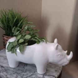Fun Rhino Ceramic Planter. Plant Not Included 