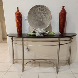 Set of 3 tables, Real Wood And Metal 