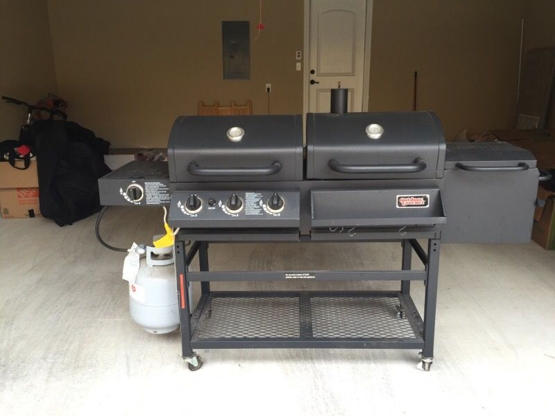 Outdoor Gourmet Triton Classic Gas/Charcoal Grill and Smoker Box