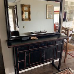 Gorgeous Antique Console With Matching Wall Mirror 