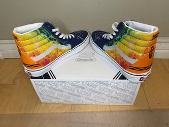 Vans Sk8-Hi Shoes Crayola Multicolor Rainbow High Top Canvas Skate