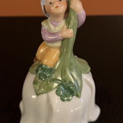 Vintage 1983 Avon "Good Luck" Pixie/Elf/Leprechaun Porcelain Bell