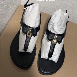 Michael Kors Alice Saffiano Leather Thong Sandals