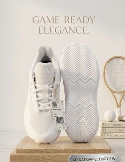 Adidas GameCourt 2 W – All-White Tennis Shoes  women )
