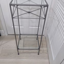 Accent Table Glass And Metal 