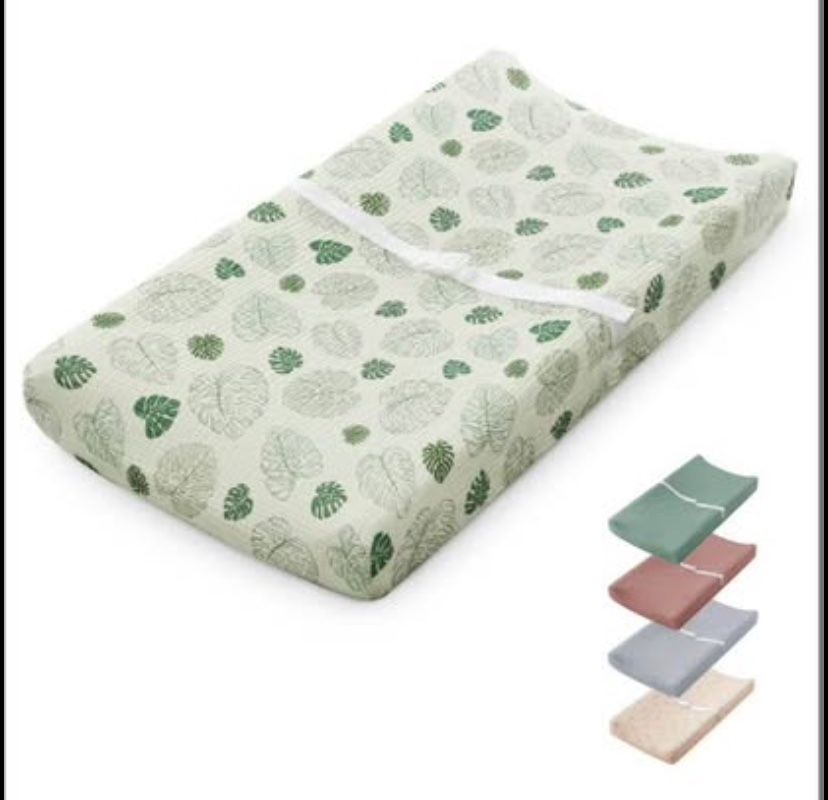 Blissful Diary Muslin Baby Changing Pad With Waterproof Lining Foam, Diaper Changing Table Pad