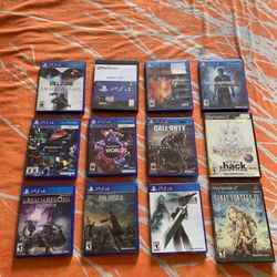 Final fantasy 7 remake, Final Fantasy 15 ,call of duty, kill zone, uncharted ,Bound by flame, FFXII, .Hack Infection PS2