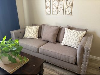 Grey loveseat