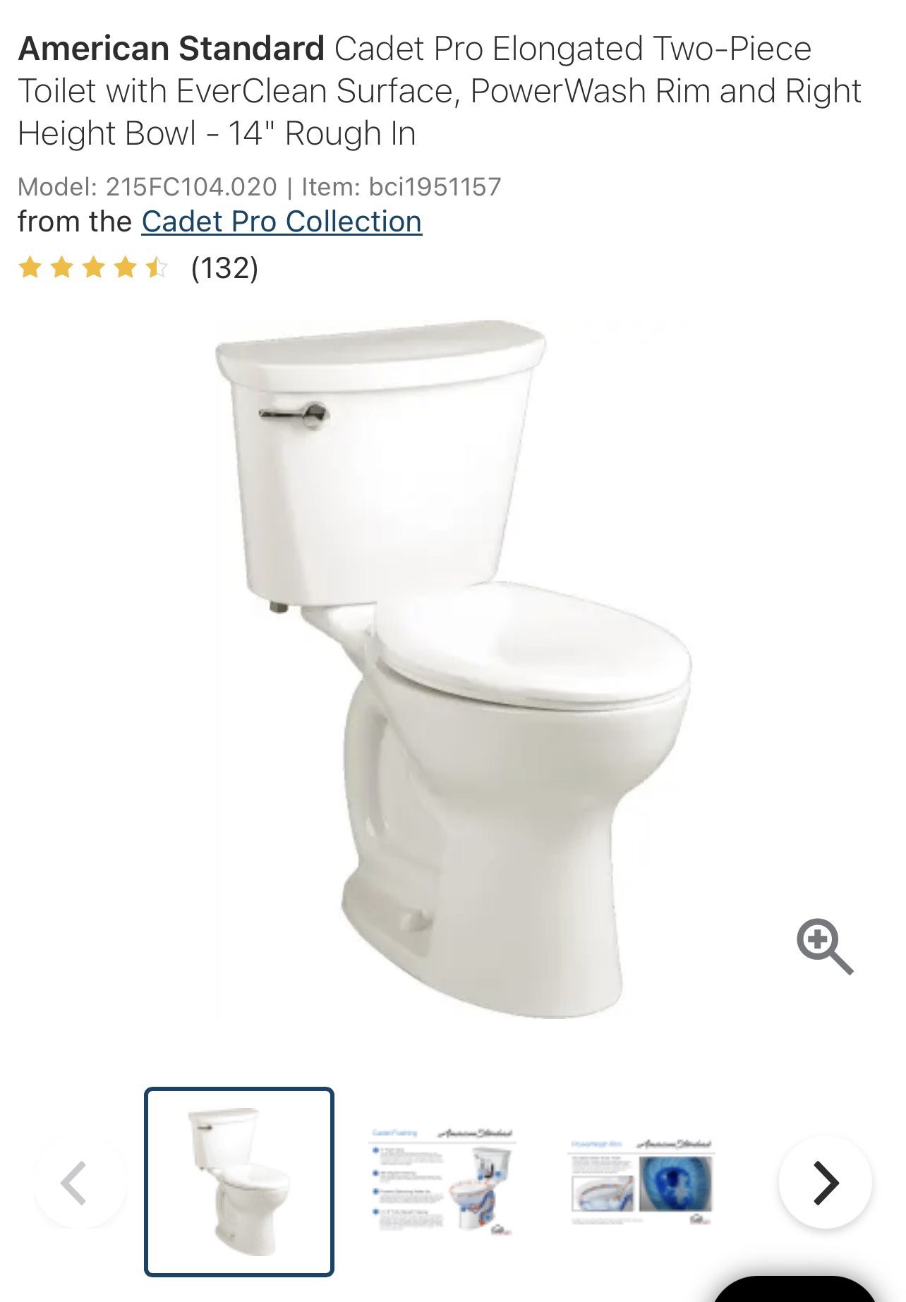 New Elongated Toilet