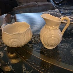 Vintage belleek sugar and creamer
