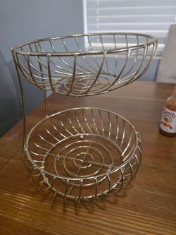 Gold fruit basket
