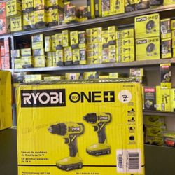 RYOBI Combo Kit with Drill/Driver, Impact Driver, (2) 1.5 Ah Batteries, and Charger PCL1200K2