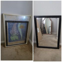 3ft Marble Mirror Sculpture OR 3ft Black Wooden Dresser Mirror 