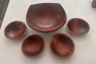 Wood Salad Bowl Set of 5