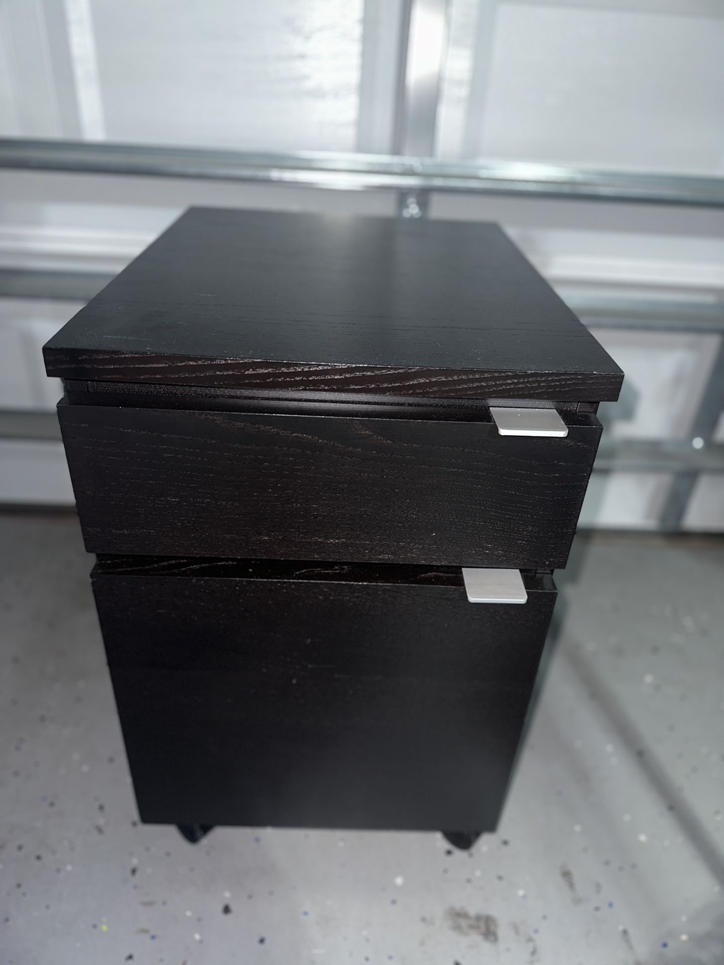 Brown-black IKEA 2 Drawer Filing Cabinet With Wheels 