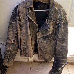 Beautifully Worn and Weathered Armoured Motorcycle Jacket