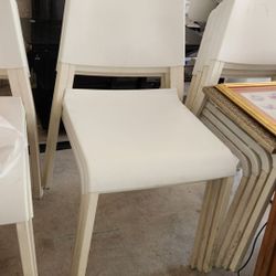 White Plastic Stackable Dining Chairs