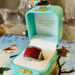 Ladies Diamond Jasper Stone Ring 