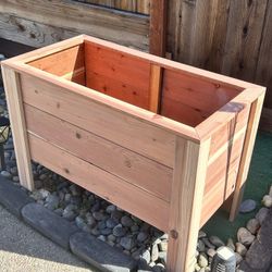 Redwood Raised Garden Bed Planter Box, 3Ft Long x 15” Deep