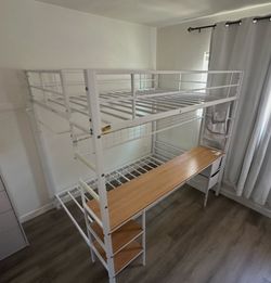 Full over Twin Bunk Bed with Desk