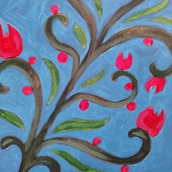 Red flower Bloom Painting