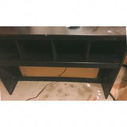 Black hutch with cork board and light - used