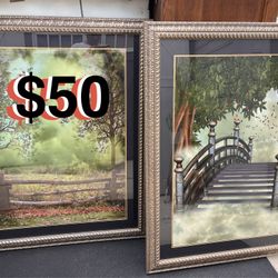 (2) Set Gold Frames 51”x41” -$50 For Both