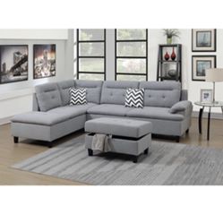 Gorgeous 3 Piece Sectional and Ottoman with Storage