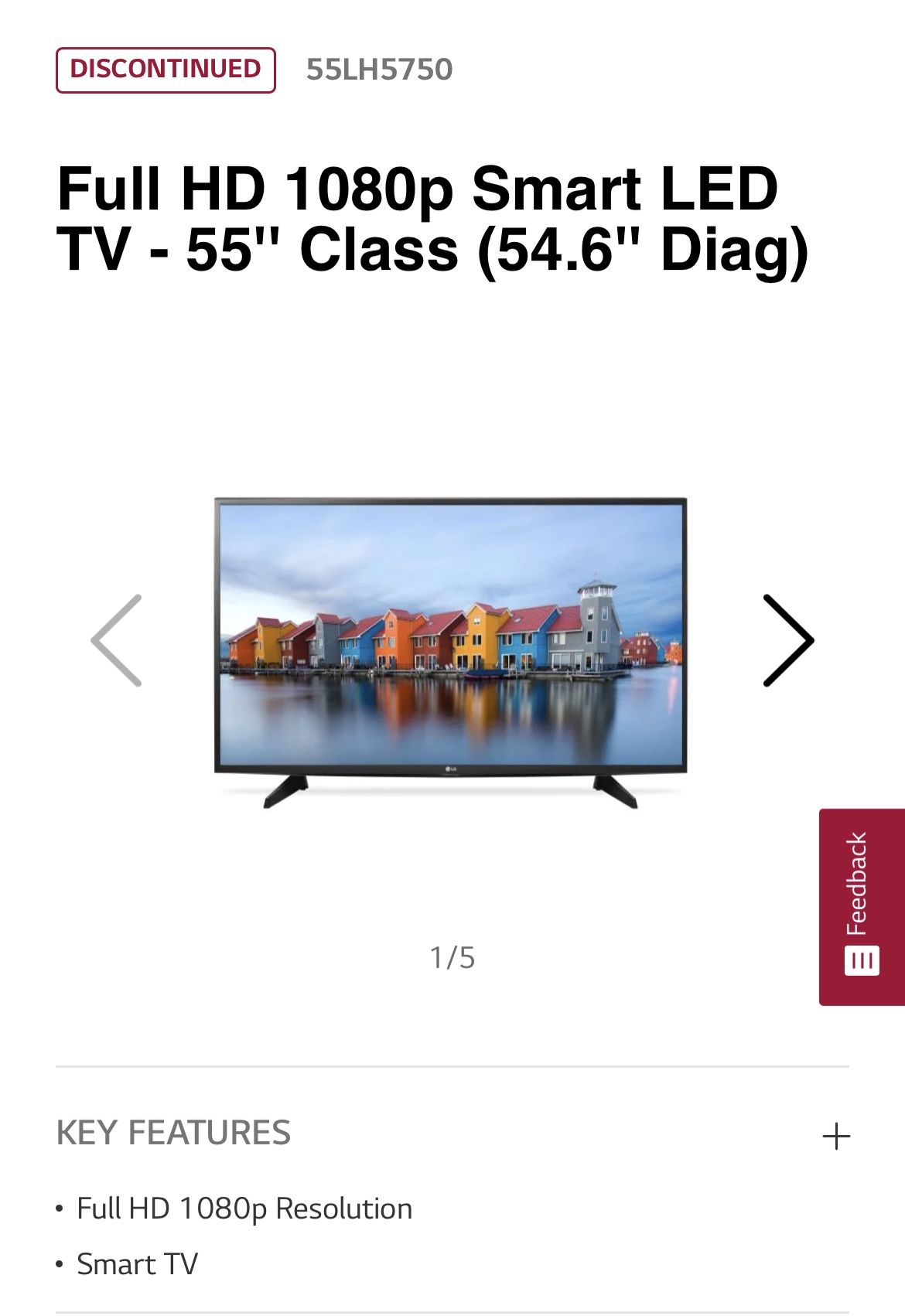 55” LG Smart TV Model LH5750