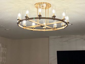 Modern Round Chandelier with Glass Shades